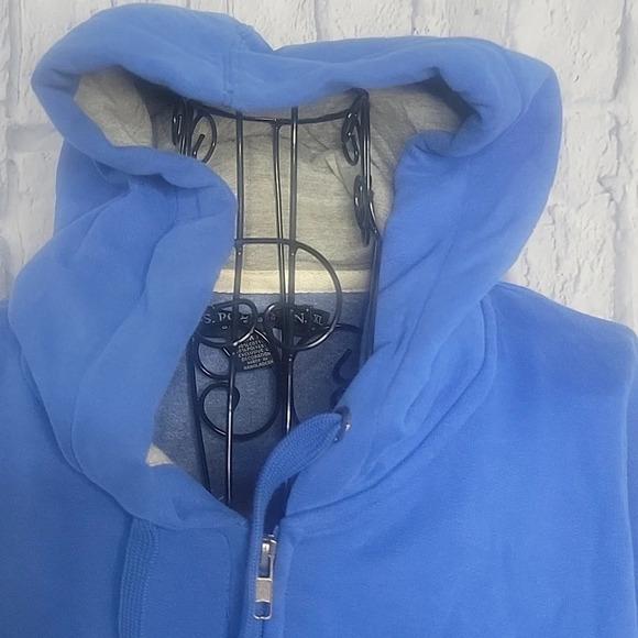 US POLO ASSN. Blue and Gray Zip Up Hoodie Jacket XL - Picture 2 of 9